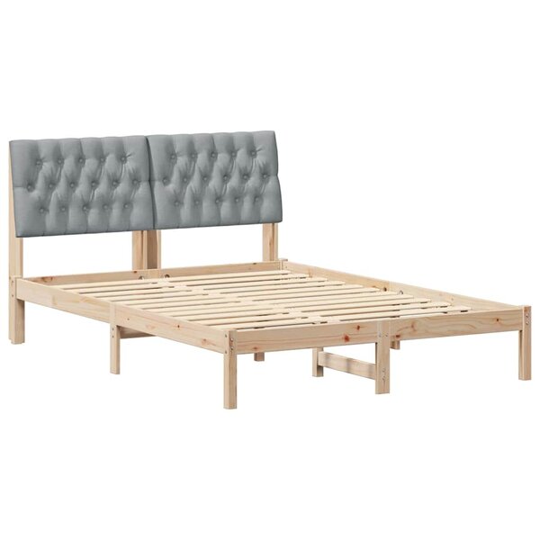 vidaXL Cadre de lit avec tête de lit rembourrée Marron 150 x 200 cm