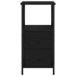 vidaXL Cabinet de Chevet avec tiroir Chêne noir 34 x 35 5 x 70 cm