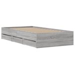 vidaXL Cadre de lit avec tiroirs sans matelas sonoma gris 90x200 cm