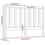 vidaXL Tête de lit Gris 141x4x100 cm Bois massif de pin