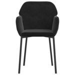 vidaXL Chaises à manger lot de 2 Noir Velours