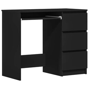 vidaXL Bureau Noir 90x45x76 cm Bois d’ingénierie