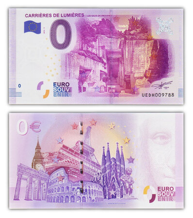 Billet de Collection 0 Euro souvenir 2016 Carrières de Lumières - France - Neuf