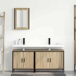 vidaXL Ensemble de mobilier de salle de bain avec étagère 3 Pièces Marron