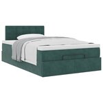 vidaXL Cadre de lit ottoman avec matelas vert foncé 120x200 cm velours