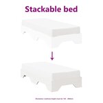 vidaXL Cadre de lit sans matelas empilable blanc 90x190 cm bois massif