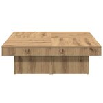 vidaXL Table basse chêne artisanal 90x90x28 cm bois d'ingénierie