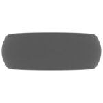 vidaXL Lavabo rond de luxe Gris foncé mat 40x15 cm Céramique