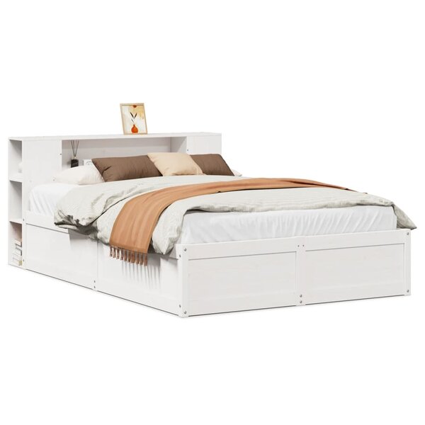 vidaXL Cadre de lit sans matelas blanc 120x190 cm bois de pin massif