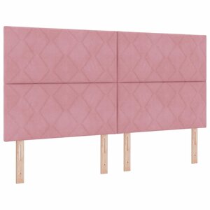 vidaXL Tête de lit Montage mural Géométrique Rose 180 cm Velours