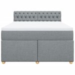 vidaXL Sommier à lattes de lit avec matelas Gris clair 140x200cm Tissu