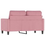 vidaXL Canapé à 2 places Rose 120 cm Velours