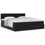 VidaXL Cadre de lit ottoman avec matelas noir 180x200cm velours