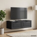 vidaXL Meuble TV mural Noir 98 x 41 x 30 cm Bois d'ingénierie