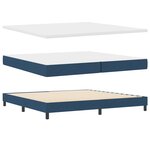 vidaXL Lit à ressorts avec matelas bleu  200x200 cm - Tissu