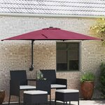 vidaXL Parasol de jardin mural bordeaux rouge de 247 cm