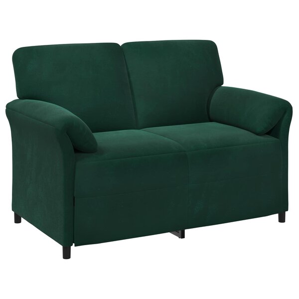 vidaXL Sofa 2 places Vert foncé 138 x 83 x 95 cm Velours