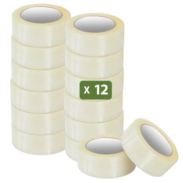 Pack and Move - Lot 12 Rouleaux Ruban Adhésif Transparent Pour Emballage Et Déménagement - 100 M - Qualité Premium