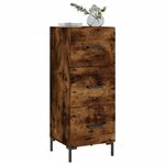 vidaXL Buffet Chêne fumé 34 5x34x90 cm Bois d'ingénierie