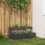 vidaXL Cache-pot de jardin Noir 100 x 60 x 45 cm Acier
