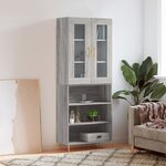 vidaXL Buffet haut Sonoma gris 69 5x34x180 cm Bois d'ingénierie