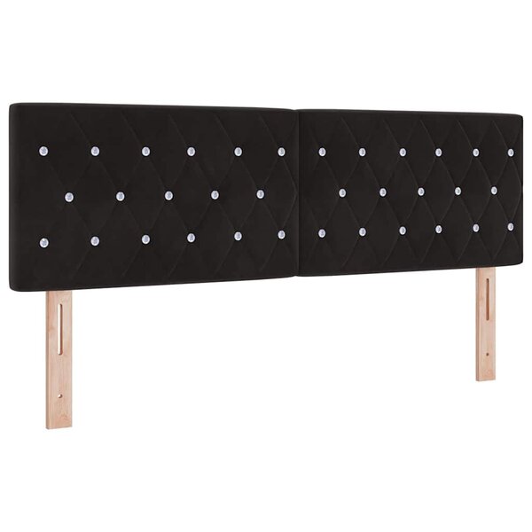 vidaXL Tête de Lit en Velours Argyle Manuel Noir 140 cm Velours