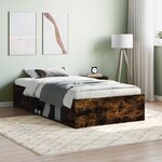 vidaXL Cadre de lit sans matelas chêne fumé 100x200 cm