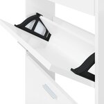 vidaXL Armoire à chaussure Blanc brillant 59x17x108 cm Bois ingénierie