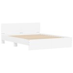 vidaXL Cadre de lit avec tête de lit et LED blanc 160x200 cm