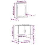 vidaXL Ensemble de mobilier de salle de bain avec stockage 2 Pièces Noir