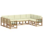 vidaXL Ensemble de canapés d'extérieur 9 pc Blanc et crème