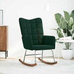 vidaXL Chaise à bascule Vert foncé Velours