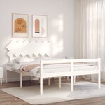 vidaXL Lit pour personne âgée sans matelas blanc 140x190cm bois massif