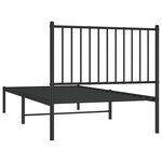 vidaXL Cadre de lit métal sans matelas avec tête de lit noir 90x190 cm