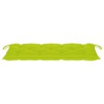 vidaXL Banc de jardin avec coussin vert vif 120 cm Bois de teck massif