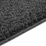 Tapis de bain rectangulaire gris foncé 50x80 cm en polypropylène antidérapant