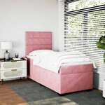 vidaXL Sommier à lattes de lit avec matelas Rose 90x190 cm Velours