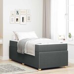 vidaXL Cadre de lit avec matelas Gris foncé 100 x 200 cm tissu