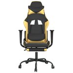 vidaXL Chaise de jeu de massage avec repose-pied Noir&Doré Similicuir