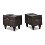 vidaXL Ensemble de bancs de rangement 3 Pièces Marron