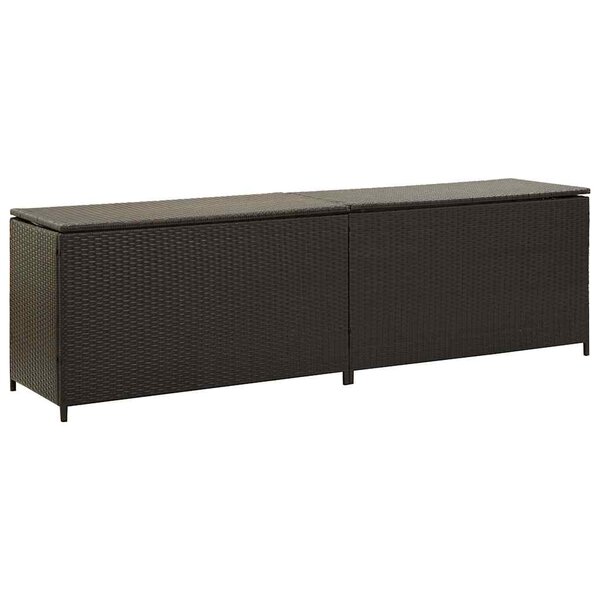 vidaXL Boîte de rangement de jardin résine tressée 200x50x60 cm marron