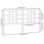 vidaXL Tête de lit Noir 186x4x100 cm Bois massif de pin