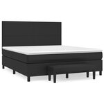 vidaXL Sommier à lattes de lit avec matelas Noir 180x200 cm Similicuir