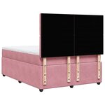 vidaXL Sommier à lattes de lit avec matelas Rose 140x200 cm Velours