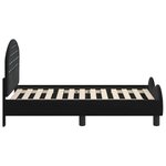 vidaXL Cadre de lit pour tout-petit avec tête de lit Noir 70 x 140 cm
