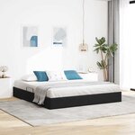 vidaXL Lit de Rangement avec stockage Noir 180 x 200 cm Velours