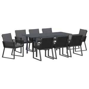 vidaXL Ensemble de salle à manger pour jardin 9 pc Anthracite