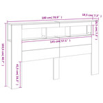 vidaXL Tête de lit à LED chêne fumé 180x18 5x103 5cm bois d'ingénierie