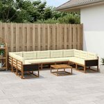 vidaXL Ensemble de canapés d'extérieur 10 Pièces Naturel et Crème