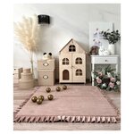 Tapis de jeu pliable en velours carré beige 105x105